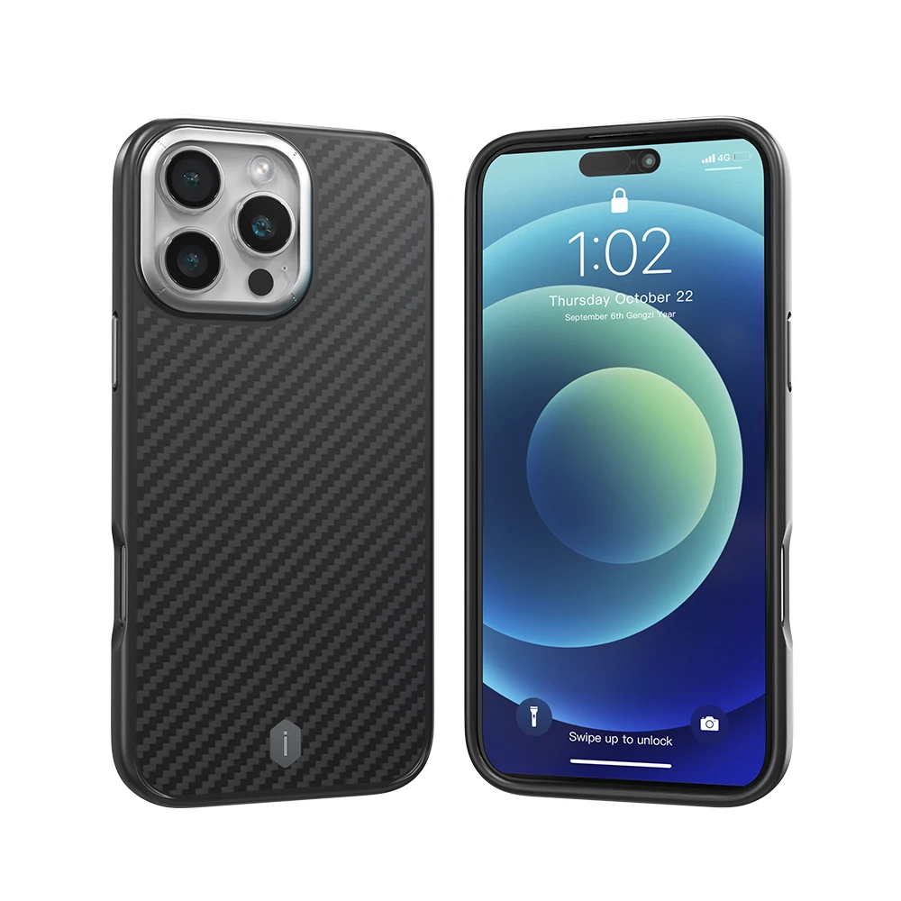 Etui WiWU Kevlar do telefonu iPhone 17 Pro Max, z ramką TPU, odporne na odciski palców, do iPhone 16 Pro, z magnetycznym mocowaniem N52. — zdjęcie produktu 2