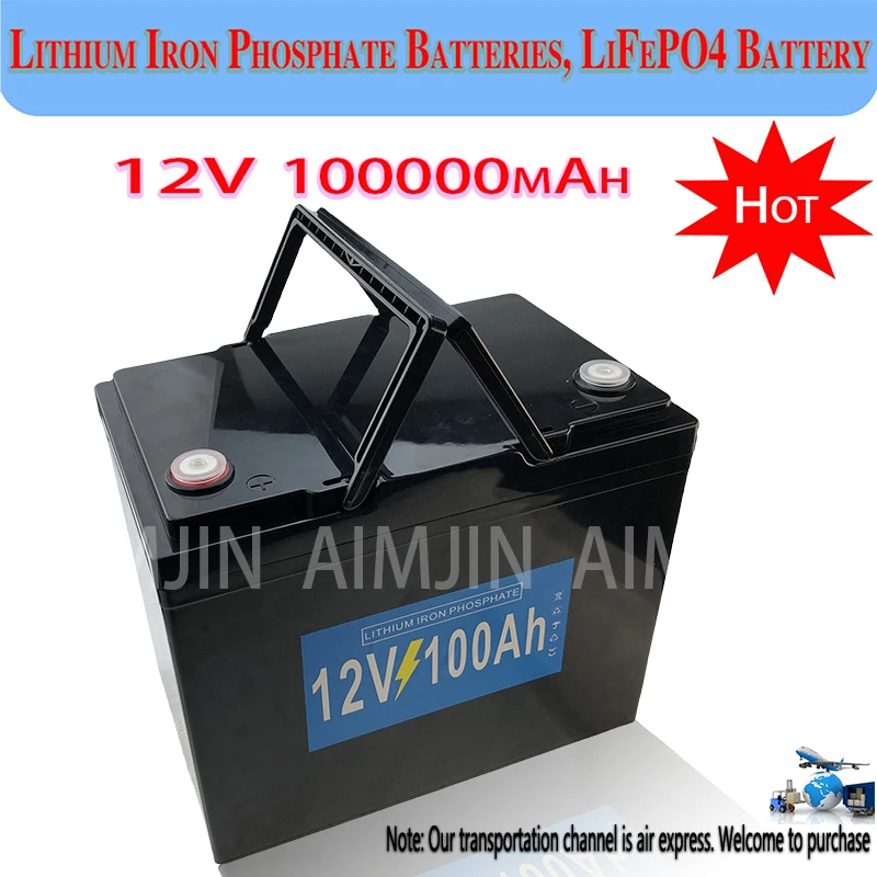 LiFePO4 12V 100Ah  Battery Pack 12.8V 7680Wh Grade A 6000+ for Cycles RV Golf Cart Boat Solar Battery Air Express