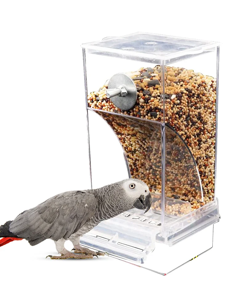 Alimentador Automático para Periquitos Pequenos e Médios, Sem Alimentadores de Pássaros, Recipiente De Alimento De Semente De Acrílico, Bebedor, Gaiola Acessórios