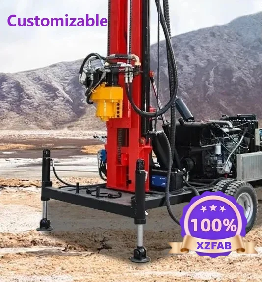 Factory Direct 2026 Direct Sales Customizable 78HP Dual Tire Water Well Drilling Rig Hydraulic Diesel High Efficiency Heavy