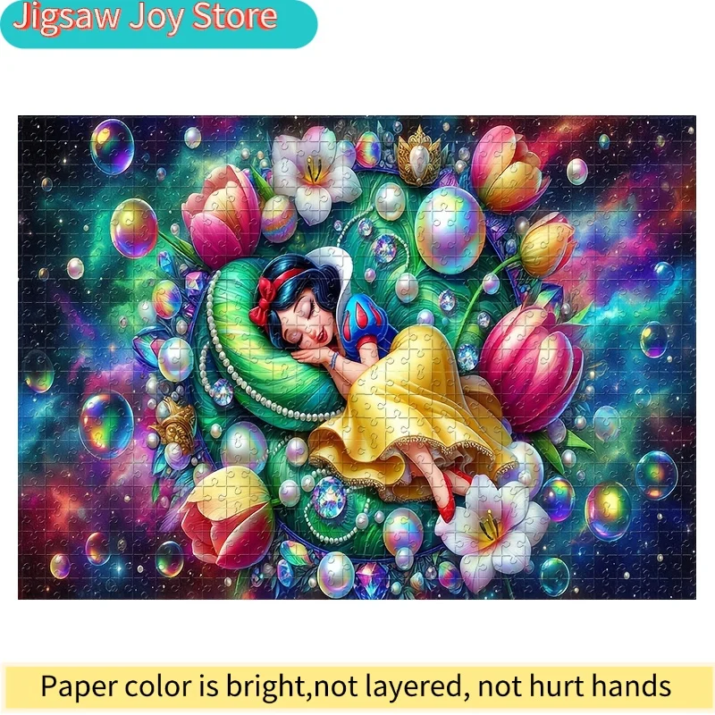 

Пазл «Белоснежка и семь гномов», 1000 деталей — крупные фигурные элементы с изображением леса с Золушкой, Дюр