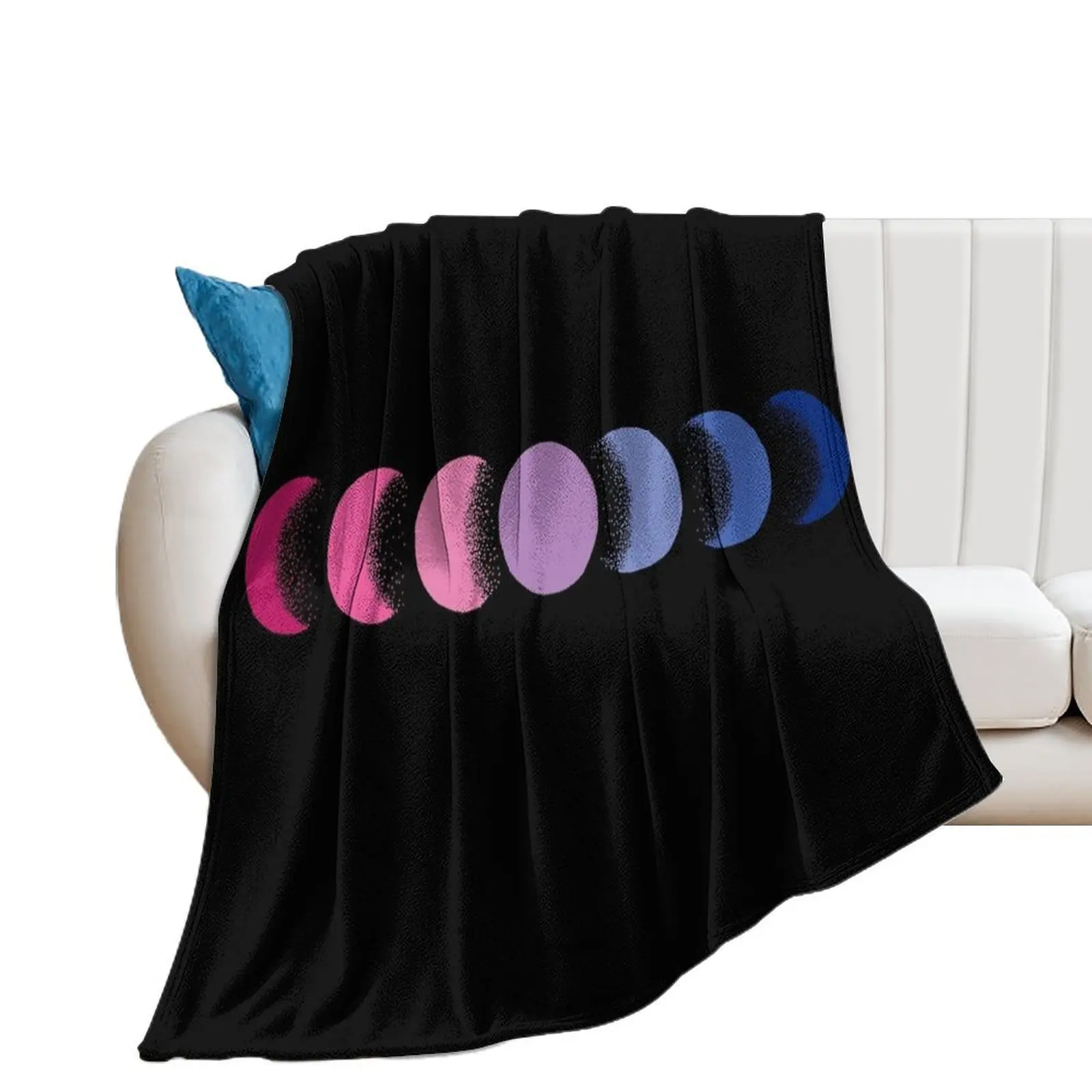 

bisexual moon phases Throw Blanket Furry Luxury Throw Blankets