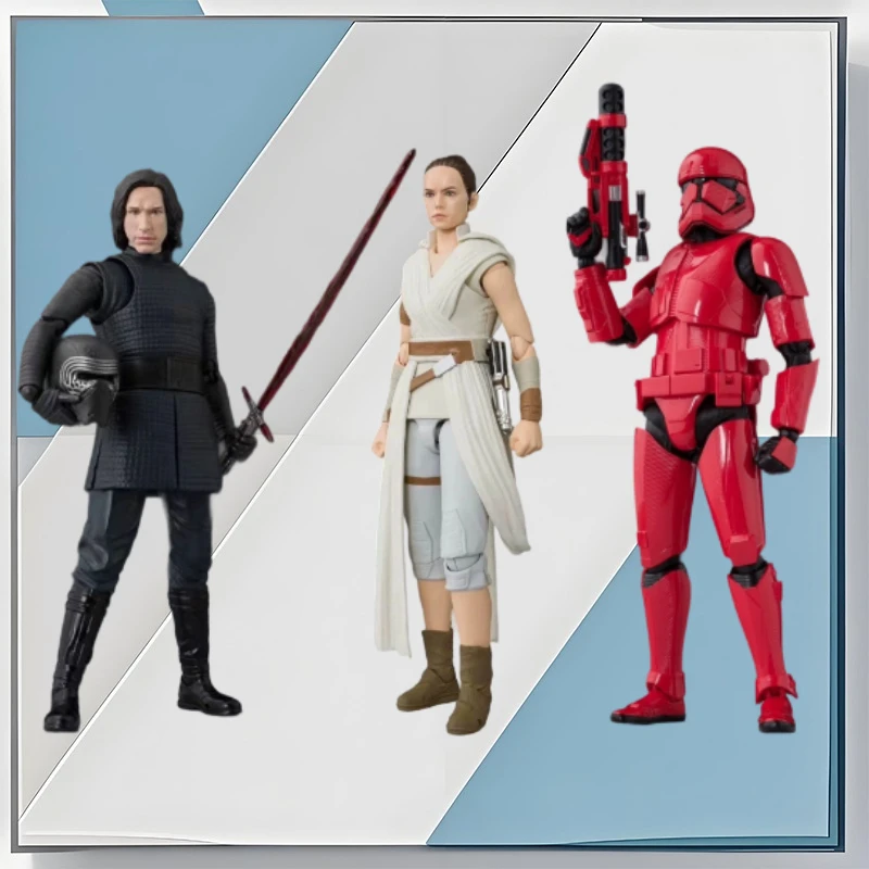 

Bandai Original Model Kit S.H.Figuarts Star Wars 9 Rey D-O Kylo Ren SITH TROOPER Anime Action Figure Collection Toys for Boys