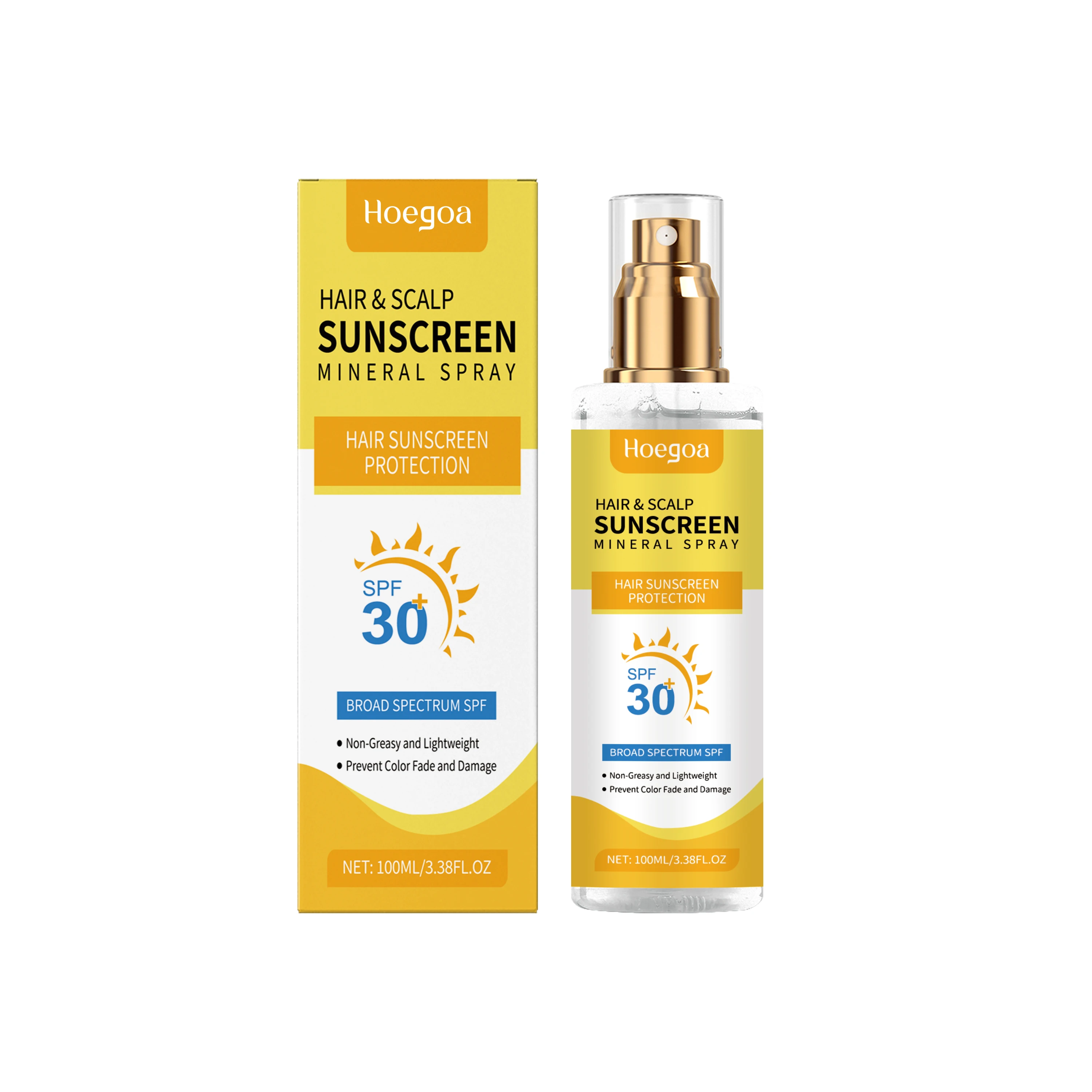 Scalp Hair Sunscreen Spray For Dyed Highlighted Hair UV Protection Prevent Hair Fading Dryness Lightweight Scalp Sunscreen Care