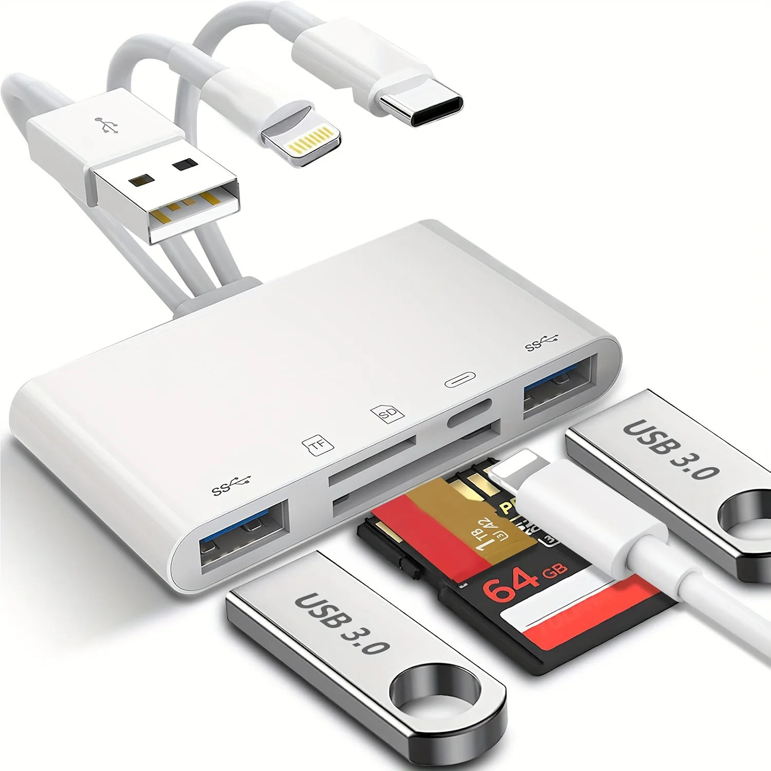 

Многофункциональный USB-C OTG адаптер MicFlip 5-в-1 с картридером SD/Micro SD, разъемами USB-C/A и быстрой зарядкой PD – компактный и универсальный для нескольких устройств