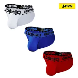 3PCS Mens Underwear Man Cotton Sexy Lingerie Bikini Jockstrap Briefs Gay Pantines Shorts Underpants for Men BS3207