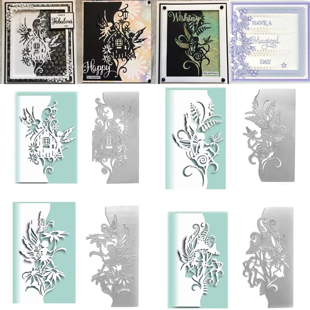 Edger Basteln Stirbt Fee Blume Metall Stanzformen Blume Ecke Ausgefallene Rahmen Gestanzte Set Für DIY Scrapbooking Karte Handwerk Machen