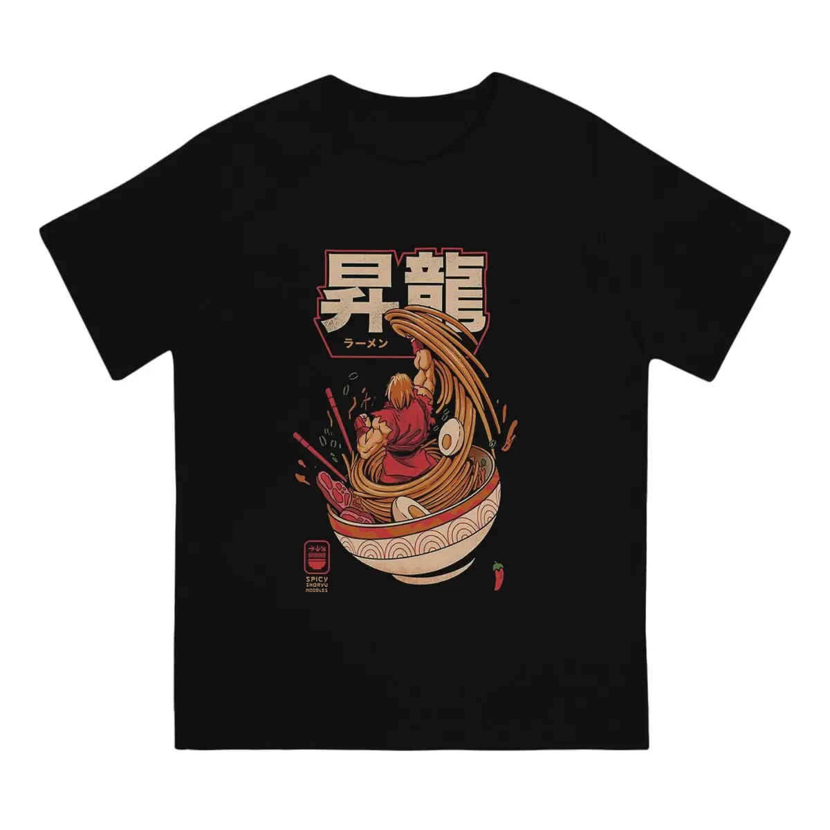 Men Ken Masters Ramen T Shirts Street Fighter Cotton Clothes Funny Short Sleeve Crew Neck Tees Summer T-Shirt