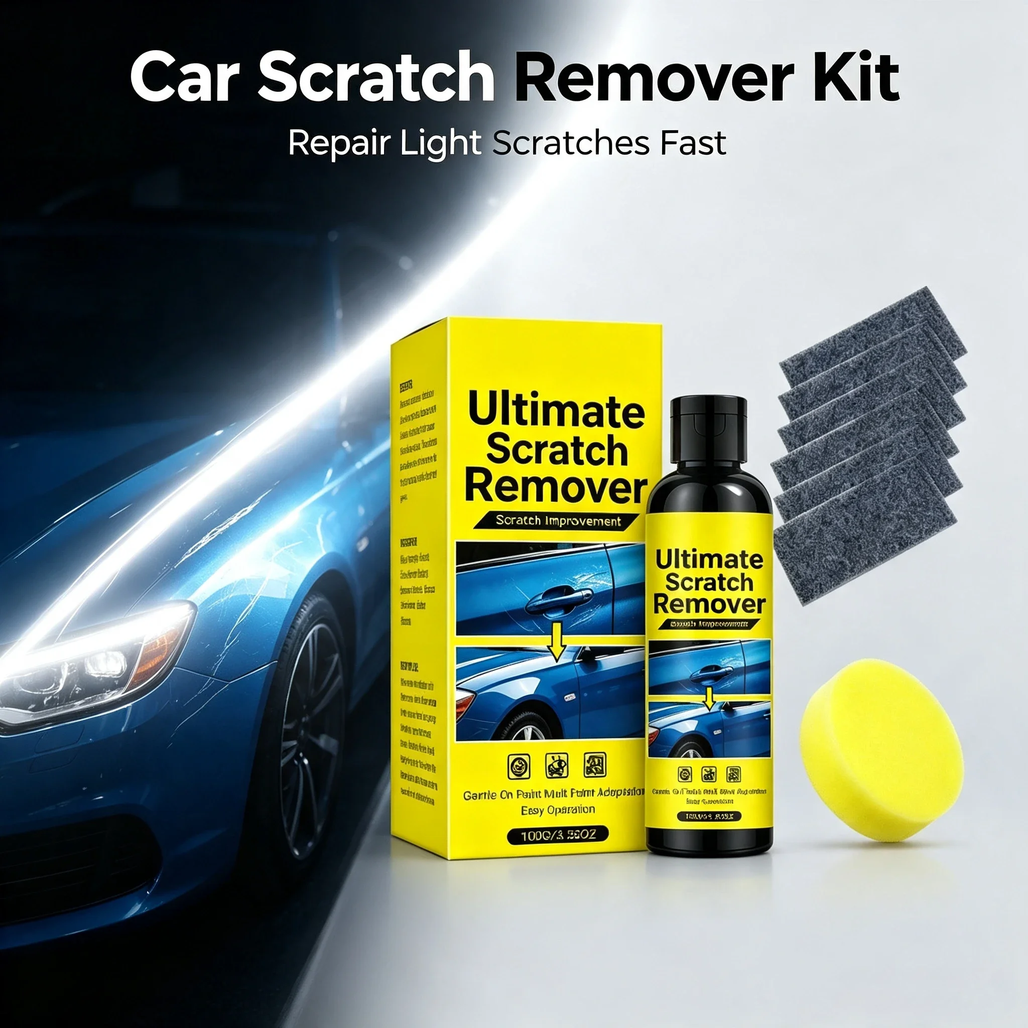 Multi-Function Car Scratch Care Kit Paint Polishing Swirl Water Spots Remover for Auto Body Daily Vehicle Maintenance Use