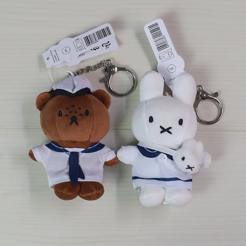 

Cute Miffy Rabbit Navy Miffy Boris Bear Standing Doll Keychain Plush Toy Children Holiday Gift