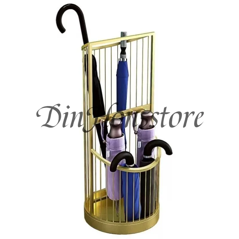 European Home Metal Umbrella Stands Entry Door Porch Light Luxury Umbrella Storage Racks Creative Hotel Lobby Umbrella shelves N