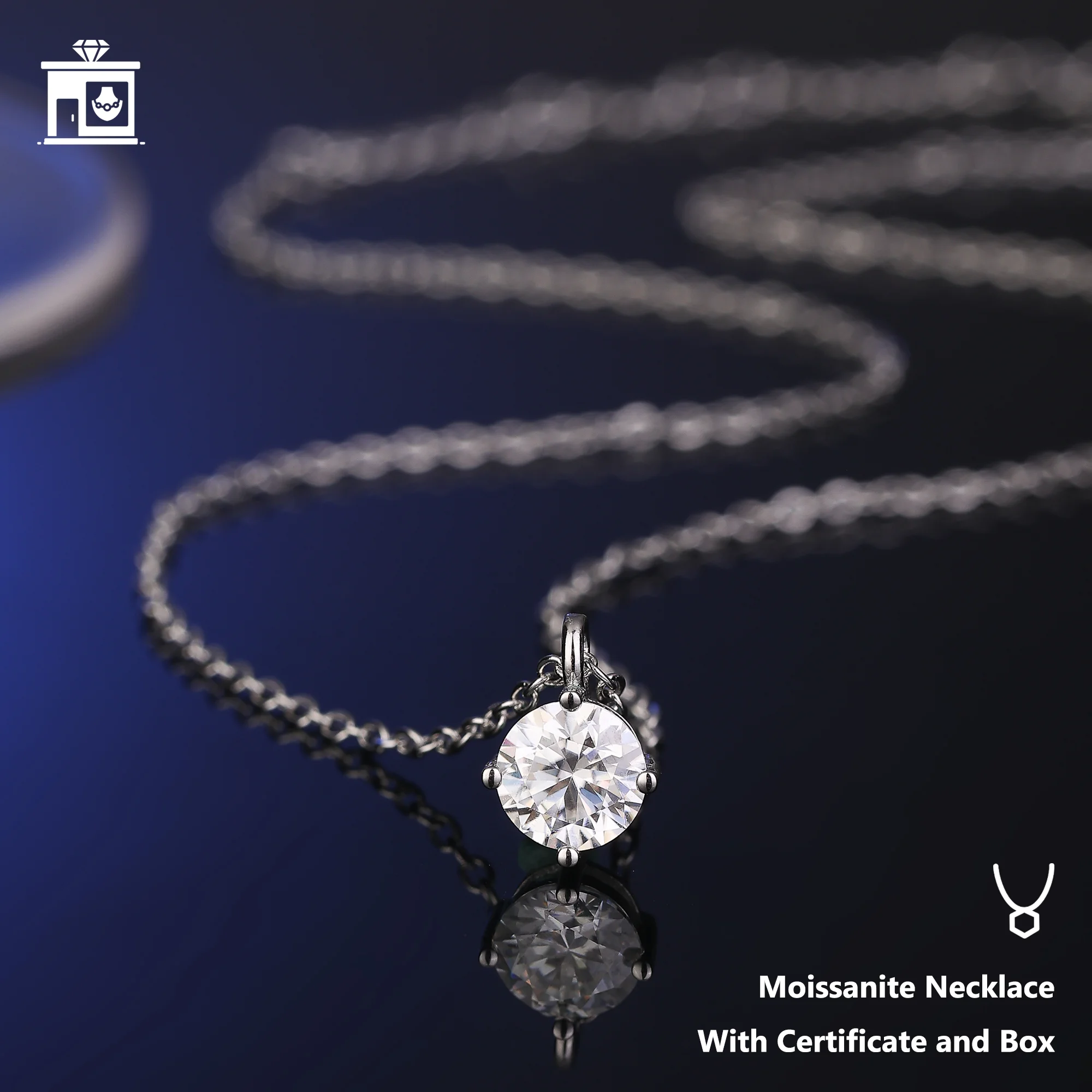 S925 Silberkette mit GRA-Zertifikat Moissanit für Damen und Herren als Geschenk für Jahrestag, Hochzeit, Verlobung – Detail 12