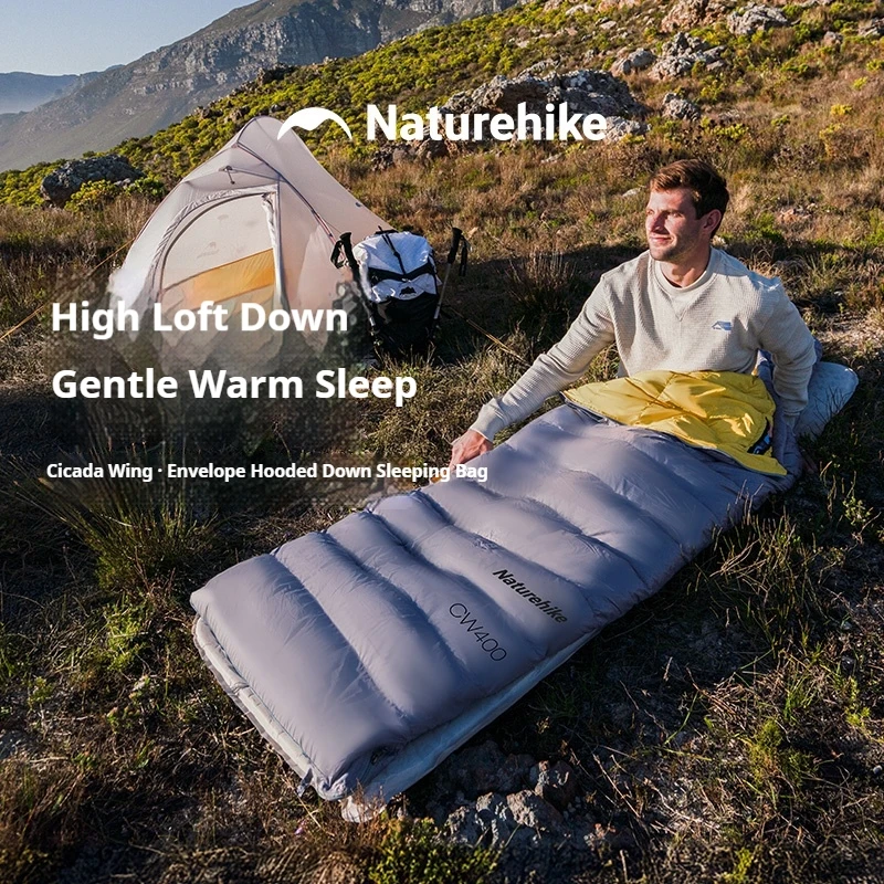 Naturehike Ultralight Portable High Loft Duck Down Sleeping Bag - Adult Thickened Cold-Resistant for Winter Outdoor Camping Use