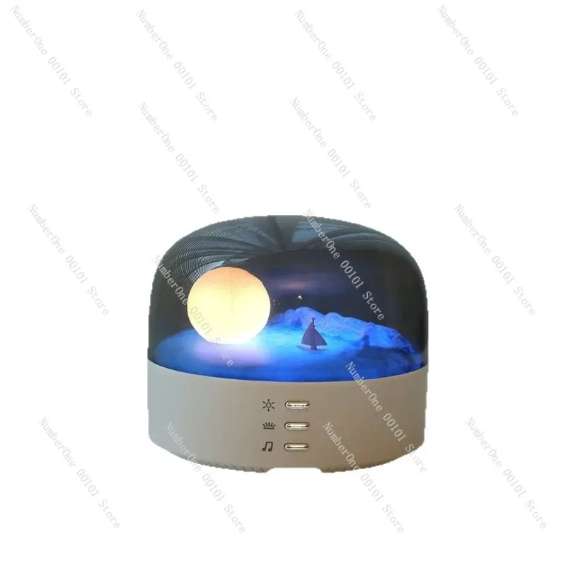 Creative Crescent Atmosphere Lamp, Multi Function Bluetooth Speaker, Home Desktop Wireless Decor Gift Night Light