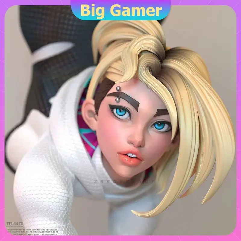 18cm Spider-Gwen Action Figure Into The Spider-Verse Pvc Model Anime Collectible Doll With Display Base Movie Accurate