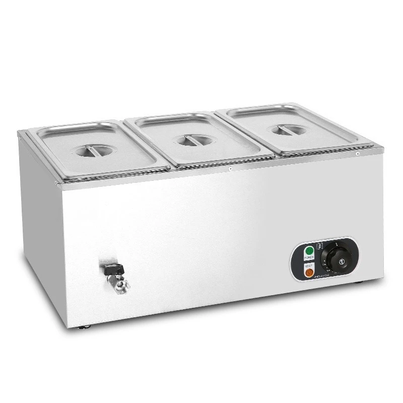 

Commercial electric insulation fast food, stainless steel dining table, desktop electric soup pool