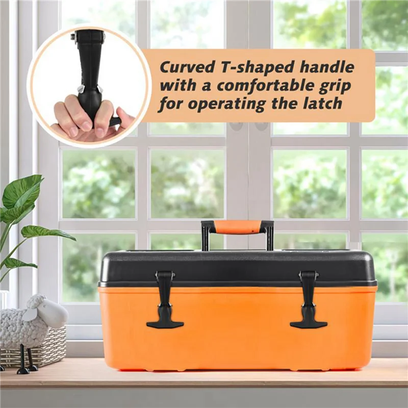 

8Pcs Stainless Steel Rubber Hood Catch Flexible T-Handle Hasp Rubber Flexible Draw Latches With Brackets Tool Box