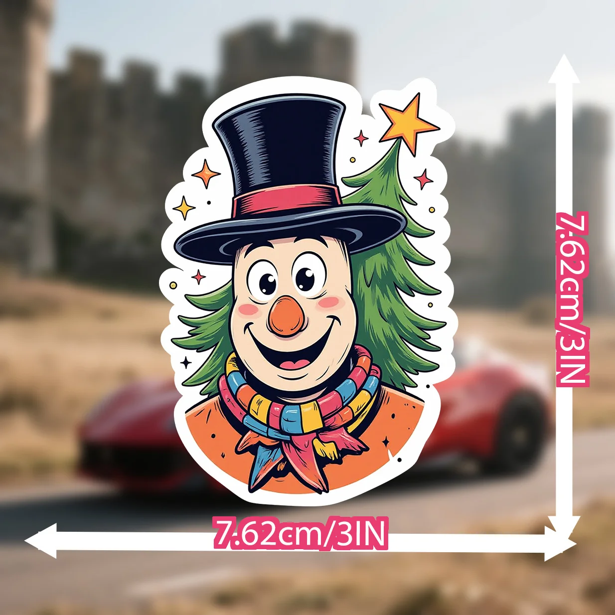 Adesivo pupazzo di neve cartone animato – Decalcomania per paraurti per auto e moto in vinile impermeabile – Divertente regalo di Natale, decorazione natalizia, vinile resistente