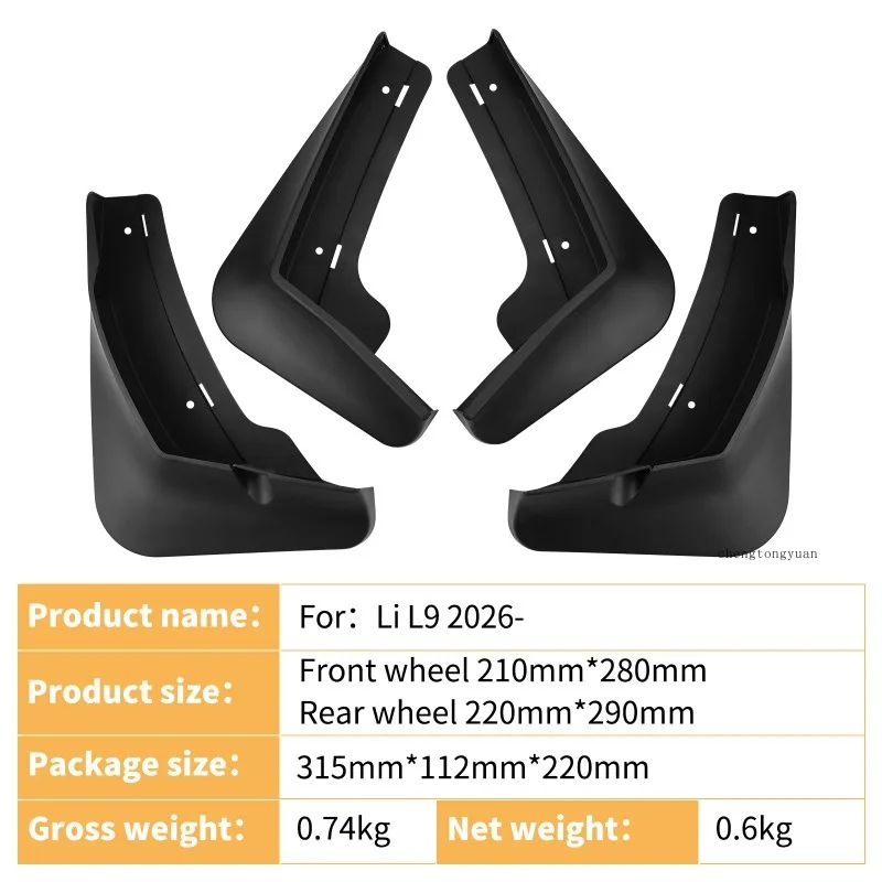 Mudguards Fenders Black ABS Automotive Tire Accessories Car Exterior For Lixiang Leading ideal Li L9 2026 Decor Protective Parts