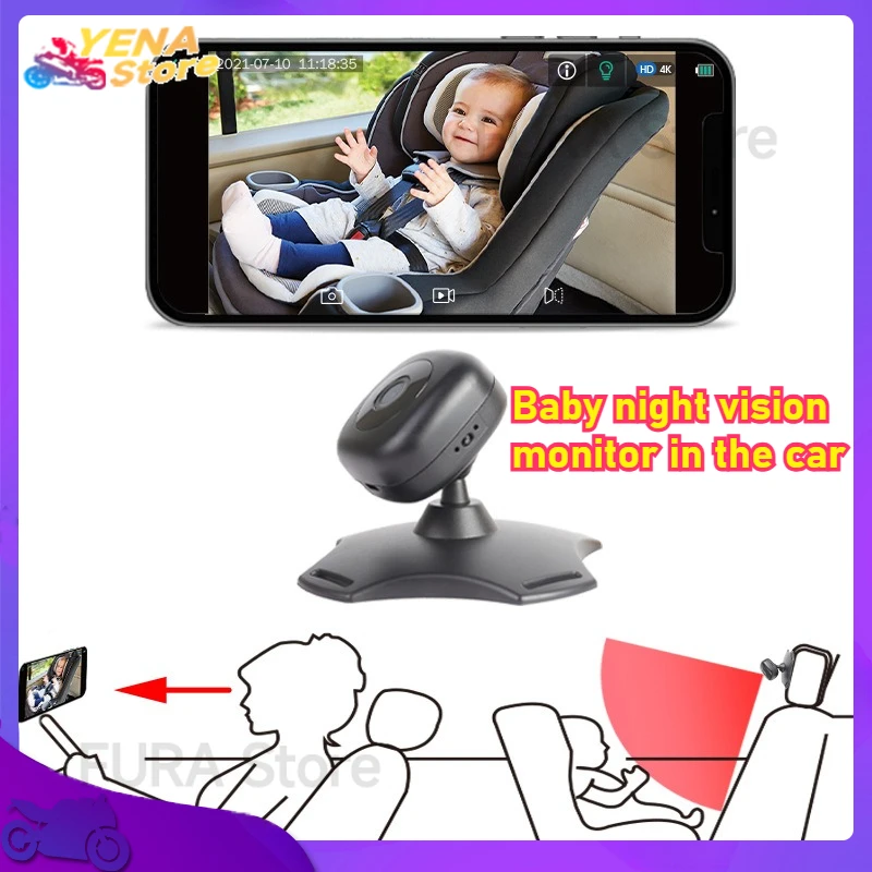 

Car baby monitor,high-definition infrared camera,wireless night vision,WIFI,360degree view,supports IOS and Android applications