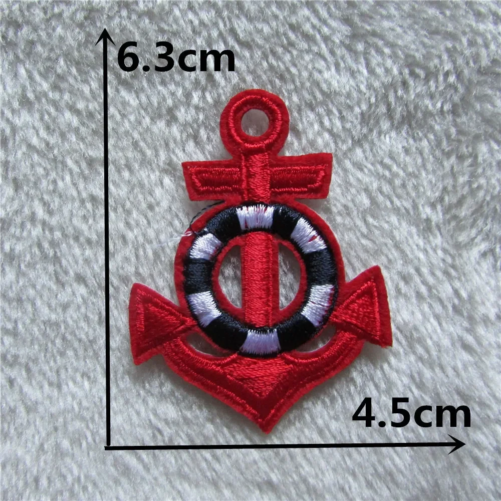 New arrive Embroidered Boat Anchor Patch Cap Clothes Stickers Bag Iron Applique Stripes Apparel Sewing DIY Clothing Accessories