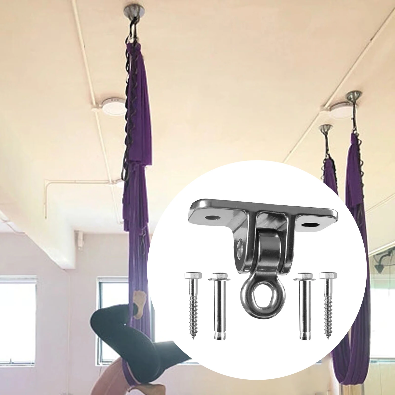 Swing Hanger Swivel Metal High Strength Ceiling Anchor Mount Screws for Heavy Bag Yoga Silk Hammock Porch Swing Boxing Equipment