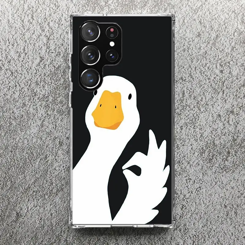 Cartoon Duck Goose Game Phone Case For Samsung Galaxy S24 S23 S22 S21 Ultra S20 FE S10 Plus S10E S9 S8 + Soft Cover Shell