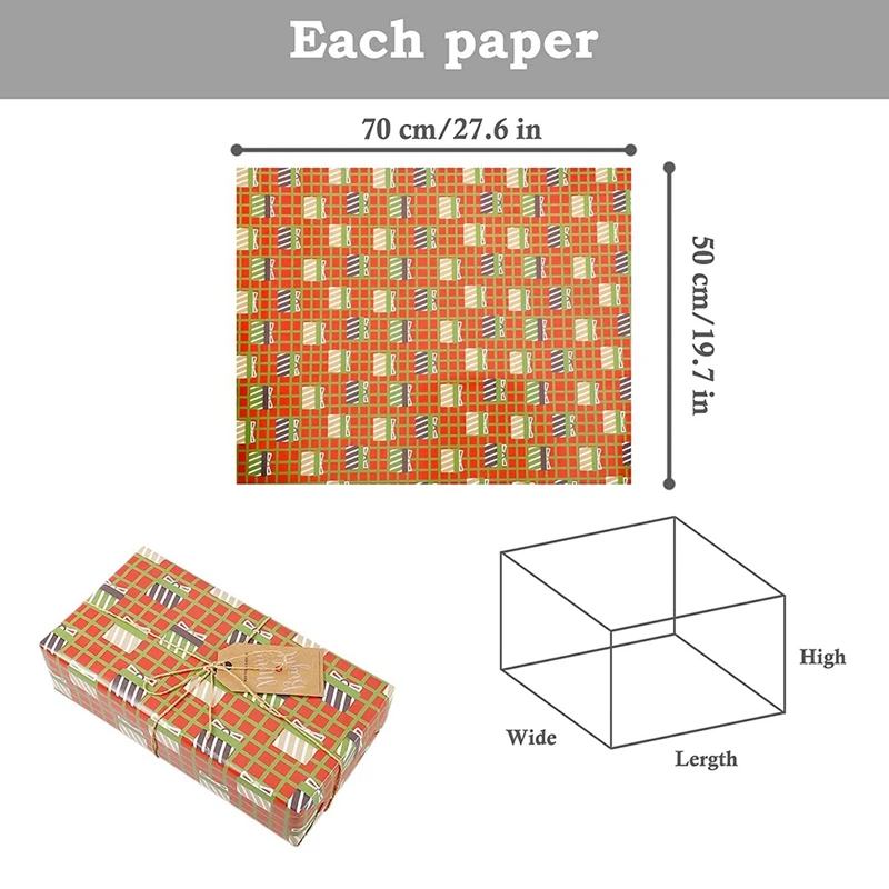 24 Pack Wrapping Paper Sheets,For Christmas Birthday Party Wrapping Paper Set Gift Wrap Papers