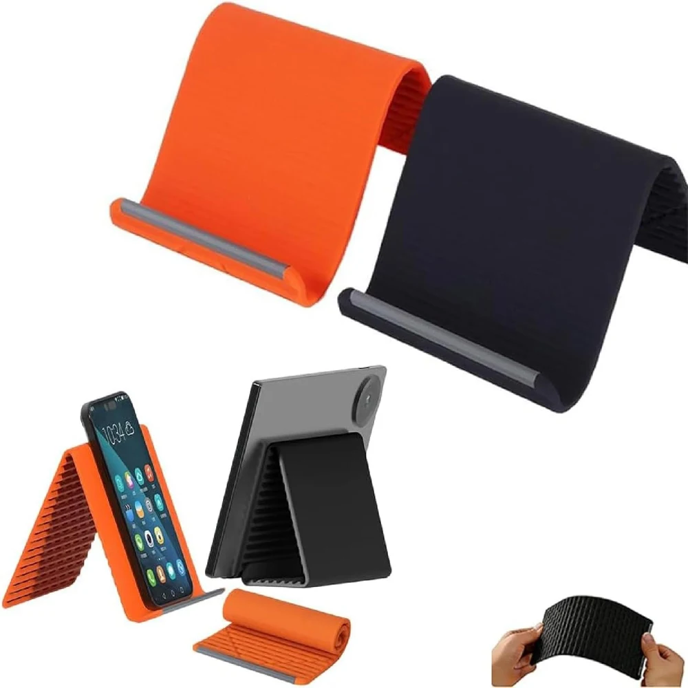 Suporte de Telefone Portátil e Dobrável em Silicone, Suporte Flexível de Silicone, Pode Ser Dobrado Livremente em Qualquer Forma, Ajustável em Múltiplos Ângulos