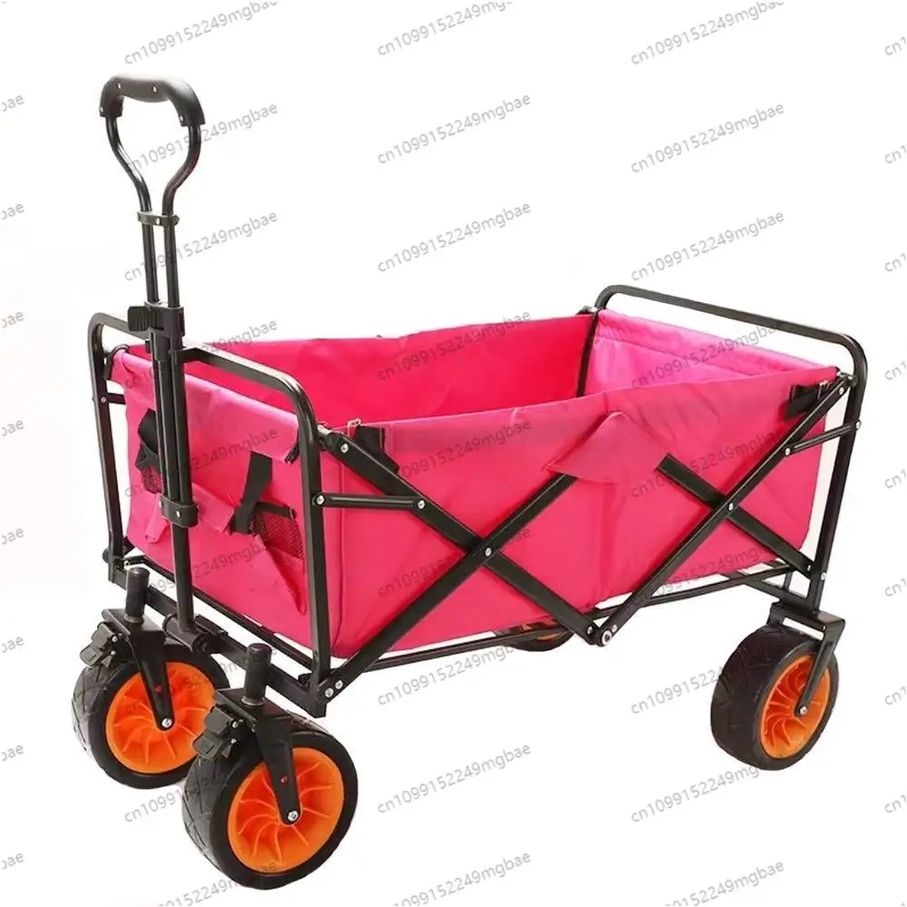 

Four wheels with bearings Portable field pull trolley truck Outdoor camping vehicle Moving shopping small trailer