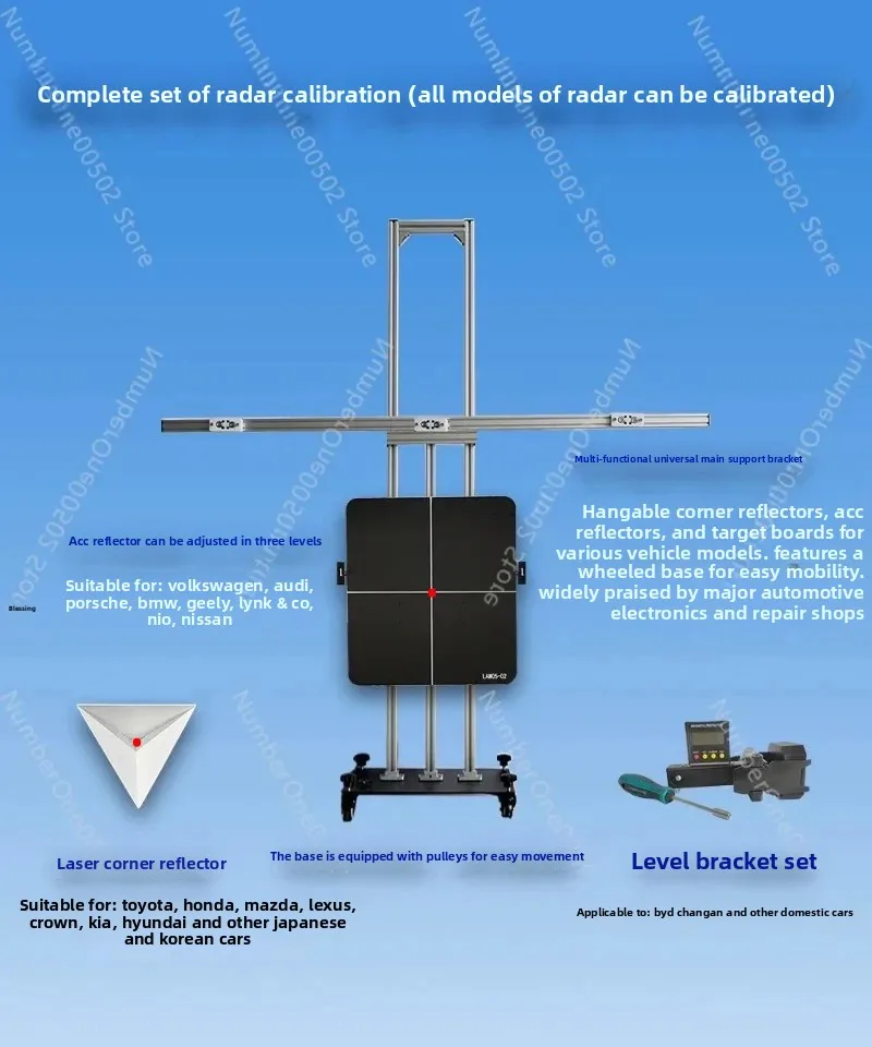 Automotive ACC Calibration Level mmWave Radar Calibrator, Laser Corner Reflector, ADAS Calibration Tool for Toyota BMW Honda VW