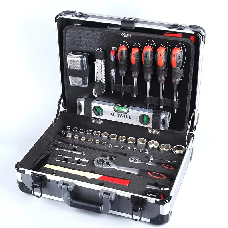 

Household 168 Pieces Tool Box Set Portable Automotive Socket Wrench Set Carbon Steel Repair Tool Kit for Home & Roadside Use