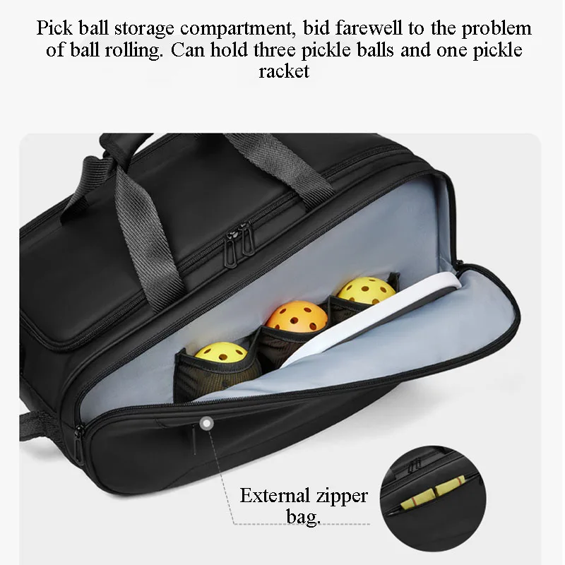 Tennis Bag, Large Capacity, Lightweight, Multifunctional Sports Badminton Backpack, Single Shoulder Portable Pick Ball Bag - view 5