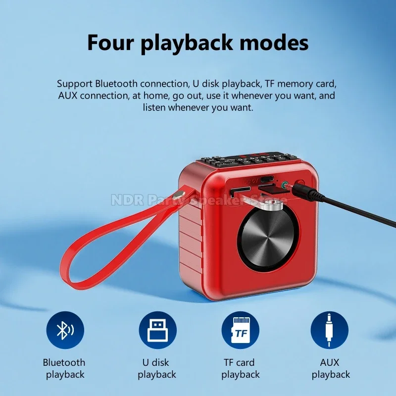 10W Bluetooth Kleine Lautsprecher Für Ältere Menschen Geschenk Lautsprecher Recorder Multifunktionale Tragbare TF Karte/USB/AUX MP3 Player