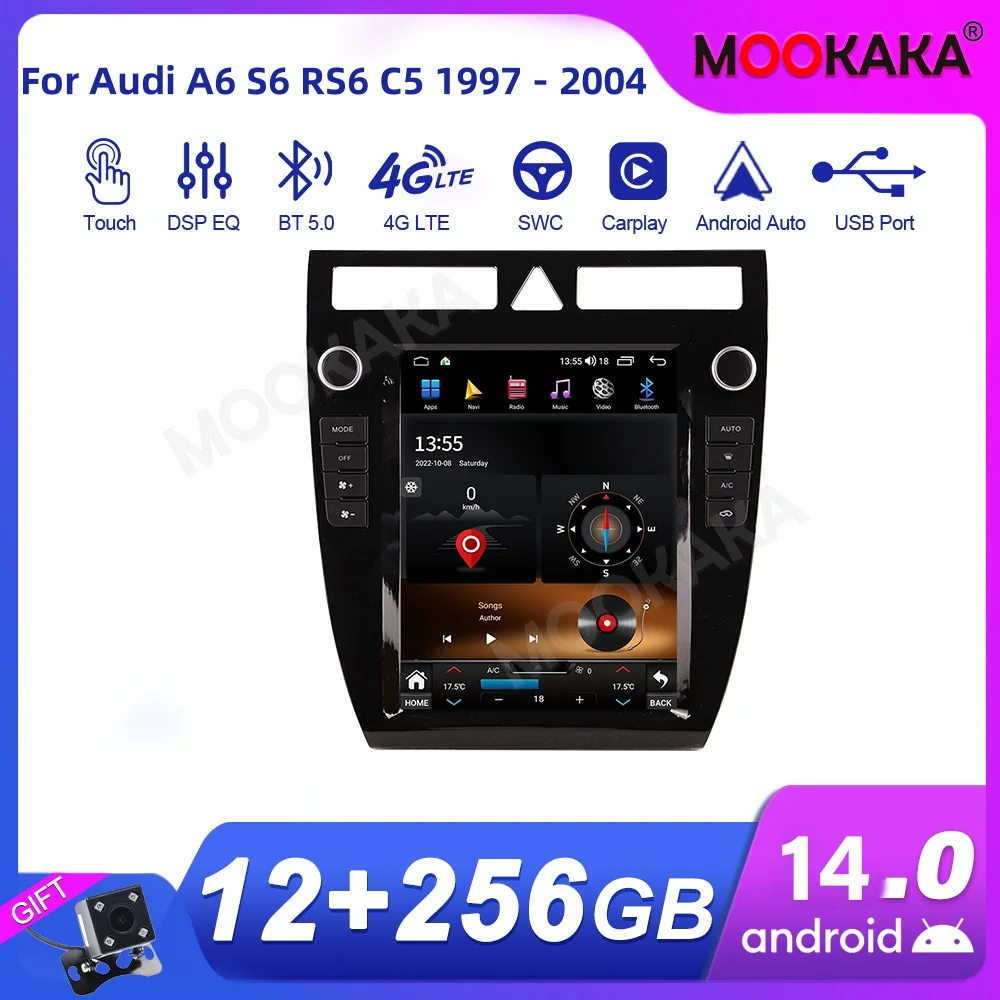 For Audi A6 S6 RS6 C5 1997 - 2004 Car Radio Multimedia Player Wireless Carplay Android Auto Autoradio Stereo GPS Navi Head Unit