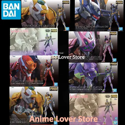 In Stock Bandai Original Model Kit RG Evangelion UNIT-00 -01 -02 -03 -04 -06 -08 Anime Action Figure Toys Collectible Model