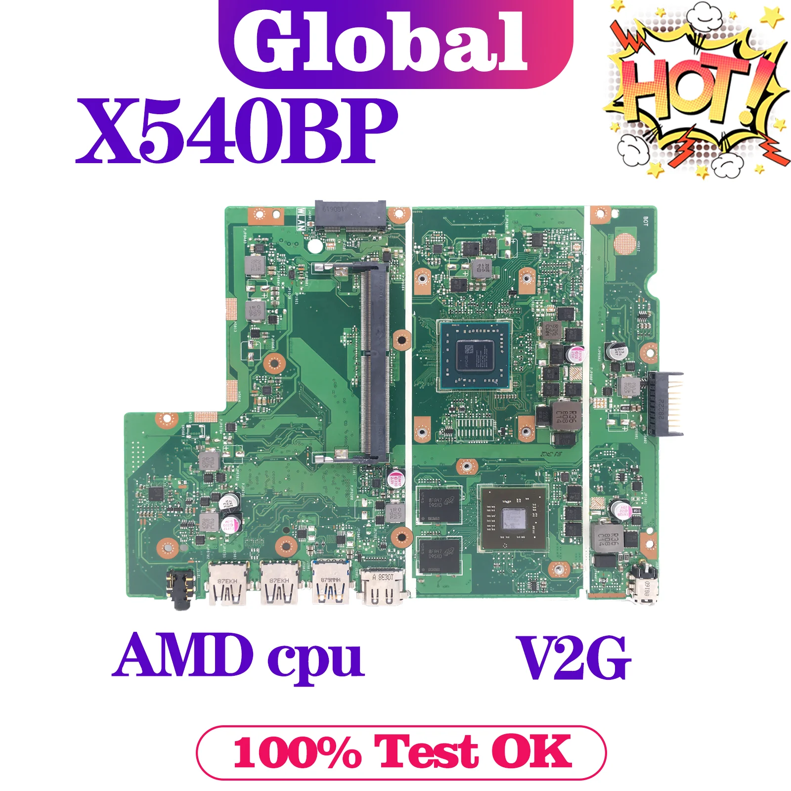 

KEFU Mainboard X540BP X540BA R540B F540B A540B K540B Laptop Motherboard AMD CPU V2G/UMA Notebook Maintherboard