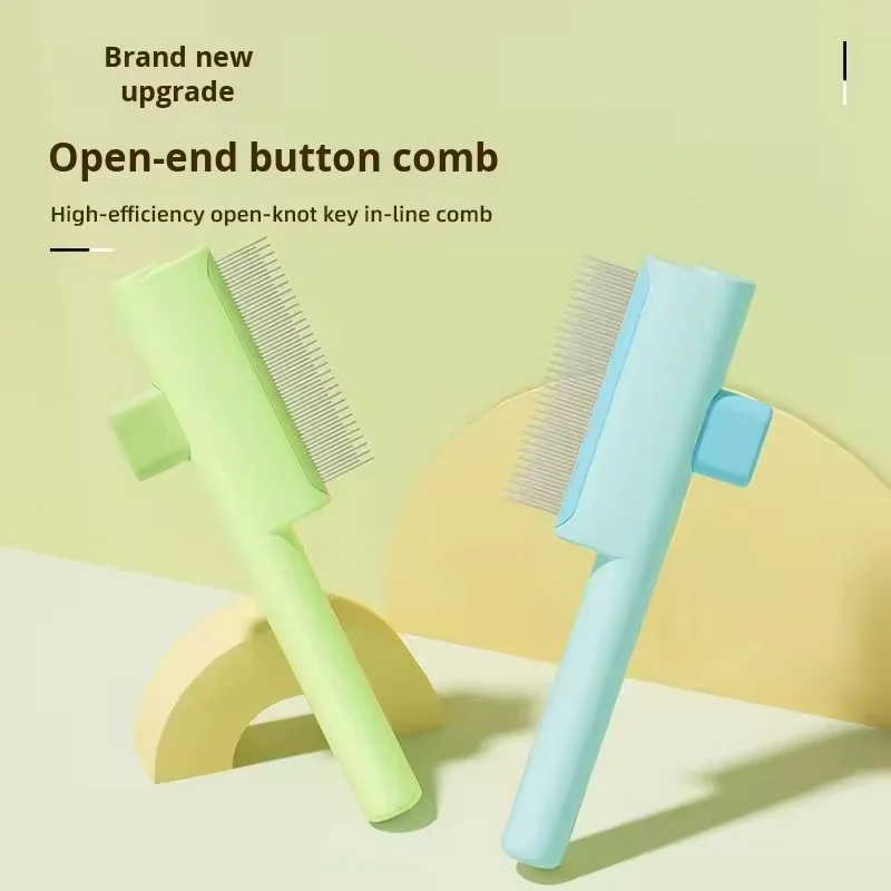 Pet Self Cleaning Dematting Comb Dog Cat Hair Remover Brush Anti Knot Floating Hair Grooming Tool Double Sided Pet Beauty Care view 5