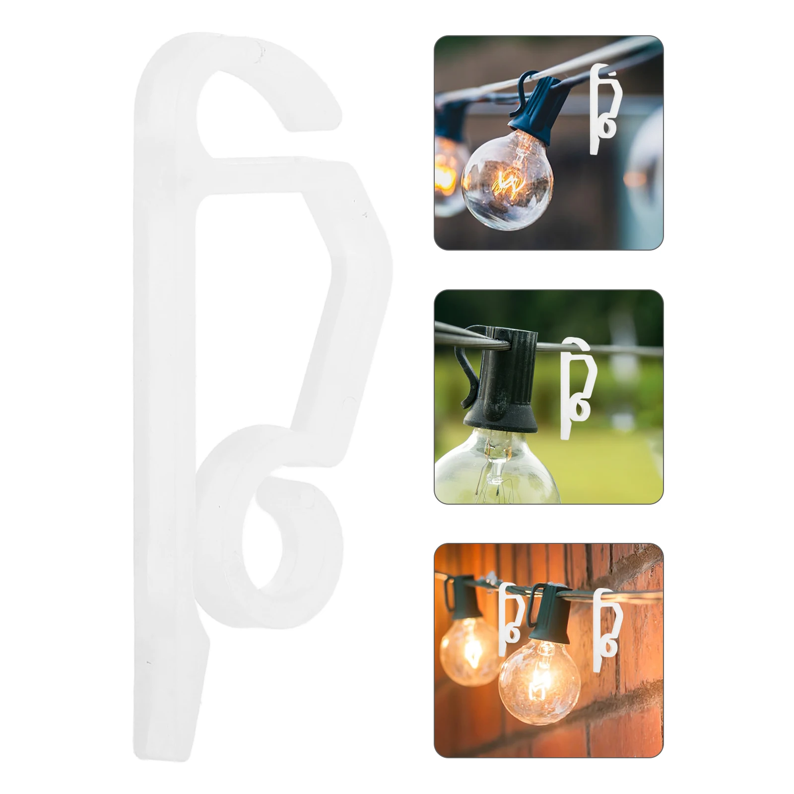 

50 Pcs Lamp Clip Hook Hooks Lights Cord Clips Adjustable Garland Hanger Gutter Anchor