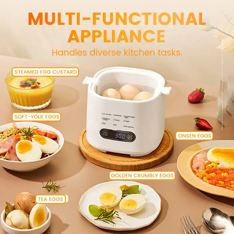 

Mini Multi-Functional Egg Cooker Set with Smart Touch Panel Electric Egg Steamer Kitchen Cooking Breakfast Machine Mini Steamer