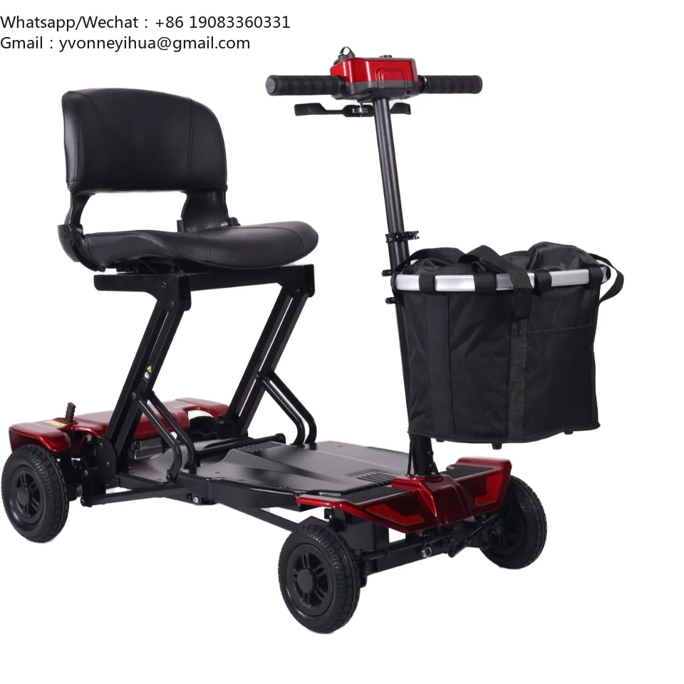 Ultra-light Lithium Battery Lightweight Compact Folding Portable Electric Mobility Scooter For Elderly Seniors Four Wheel