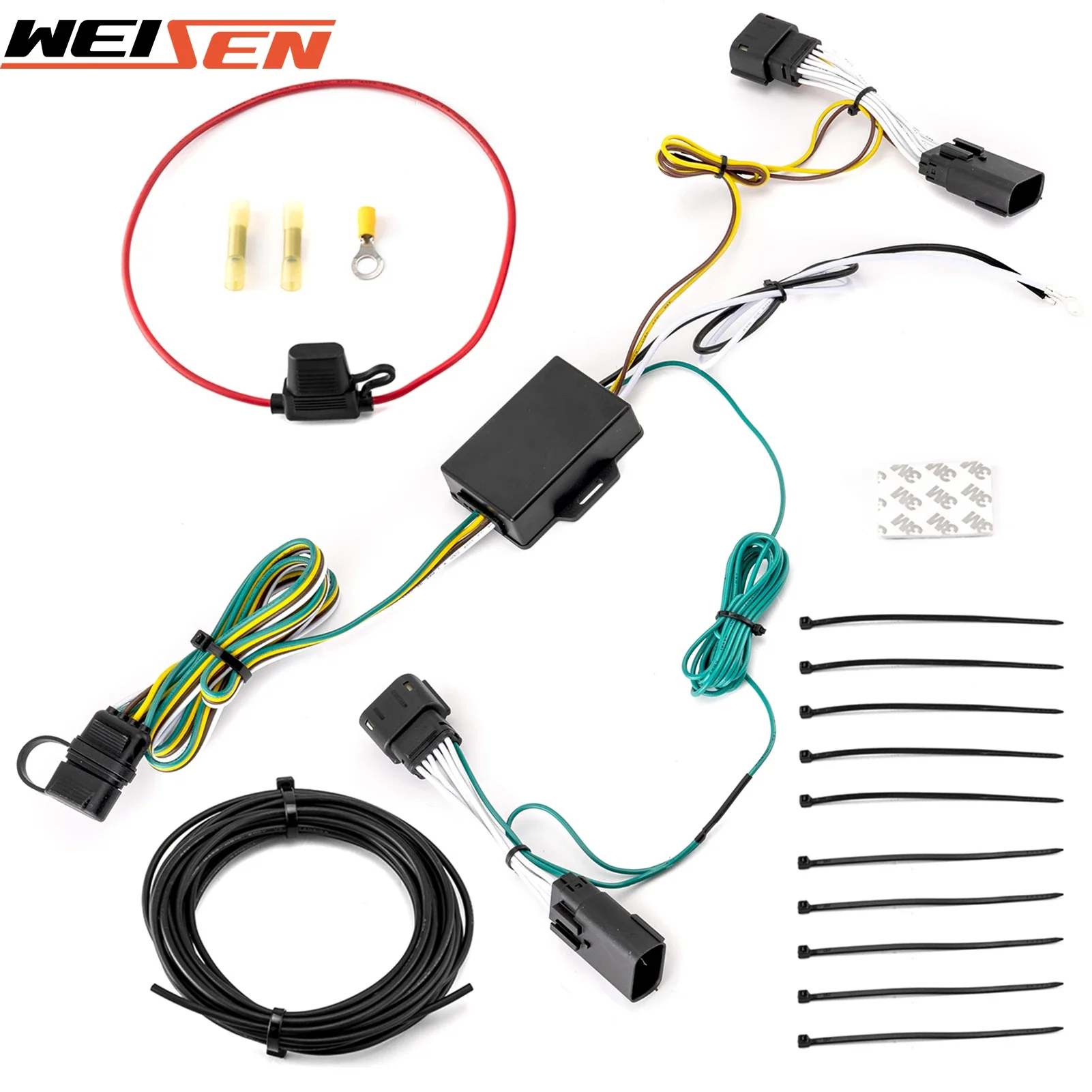 For Jeep Gladiator JT、Jeep Wrangler JL/JLU Vehicle-Side 4-Pin Trailer Wiring Harness Connect Brake Signal Lights/turn Signals