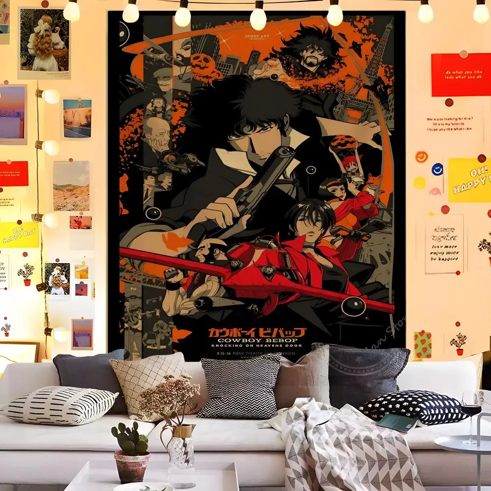 Anime C-Cowboy Bebop Tapestry Microfiber Background Art Decor For Bedroom Living Room Bar Garden Outdoor Festival Wall Decor