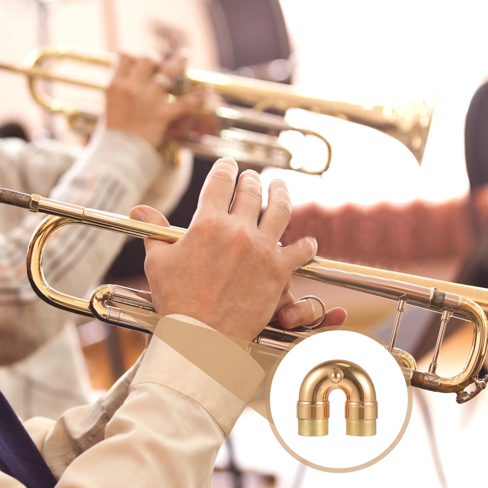 

Trumpet 2pcs Curved Sound Changing Tube Brass Small Elbow Professional Musical Instrument Accessory Trumpet Replacement
