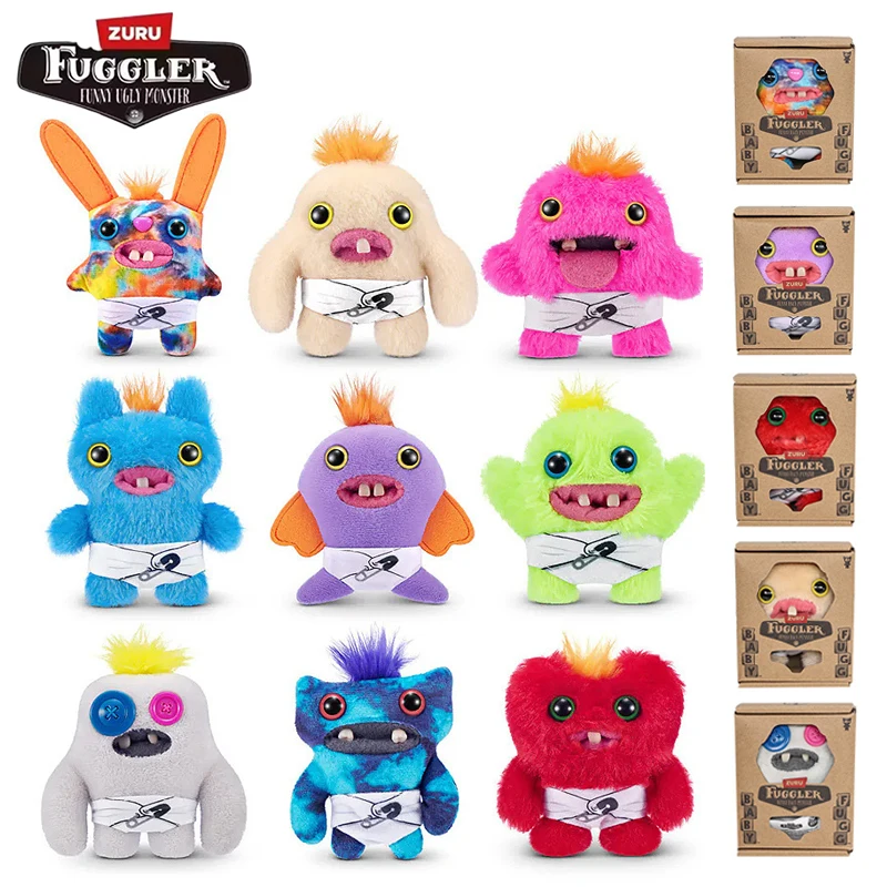 Fuggler Baby Fugg Series Mini Soft Plush Doll Teeth Monster Ugly Cute Cartoon Toy Third Generation Doll Chlidren Christmas Gifts