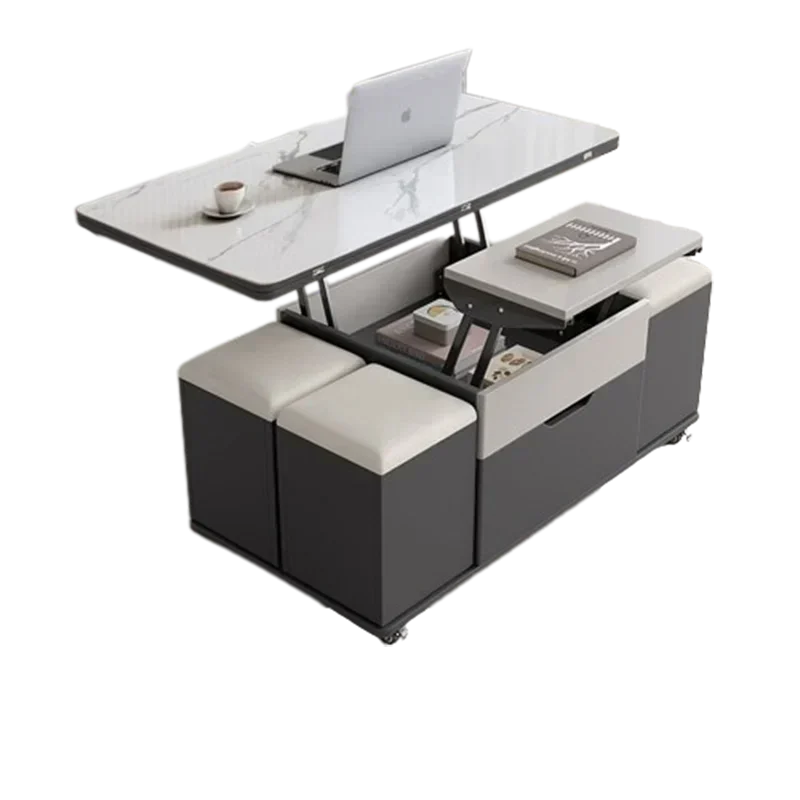 Nordic Living Room Coffee Table Luxury Lift Top Adjustable Multifunction Coffee Table Center Modern Mesa Auxiliar Furniture