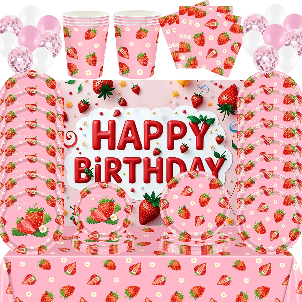 Banner Kids Toys - Strawberry Fruit Theme Birthday Party Decoration