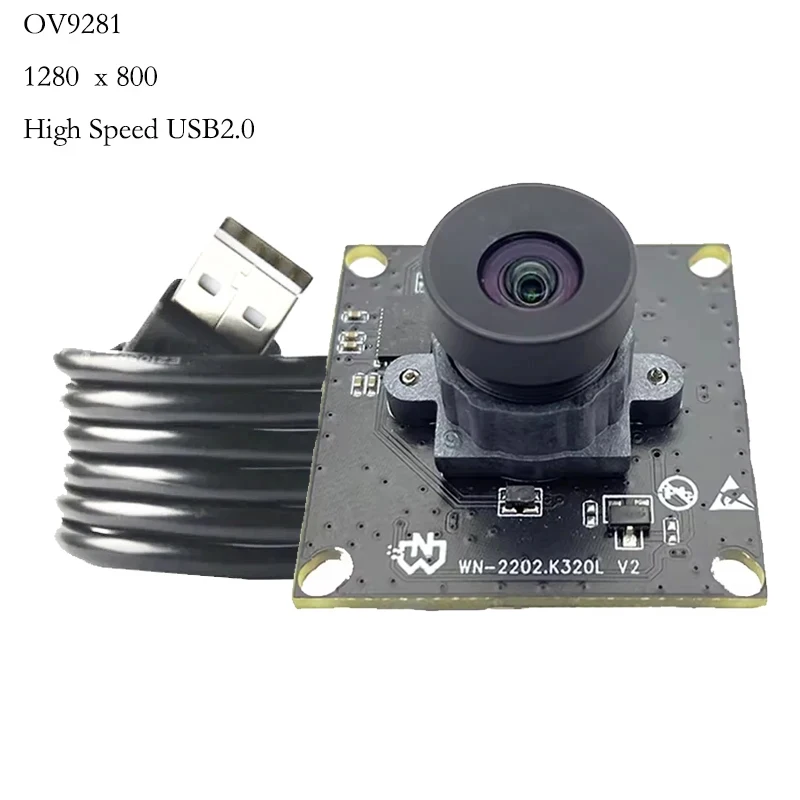 1MP HD OV9281 720P HD USB Camera Module FF 75° 120fps Global Shutter High Speed Motion Capture Monochrome MJPEG for Industrials