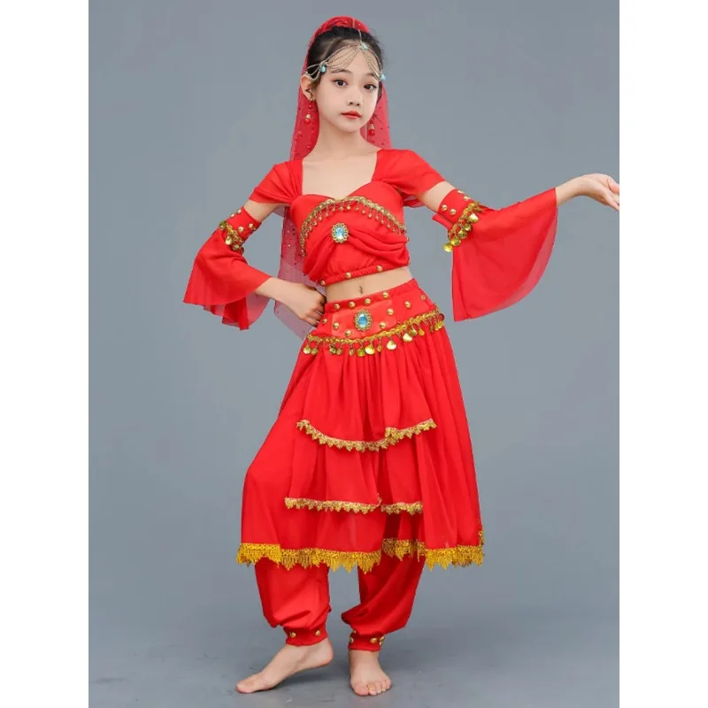 Dança indiana trajes para as mulheres, trajes clássicos, xinjiang, dunhuang, exóticos, trajes, saias princesa