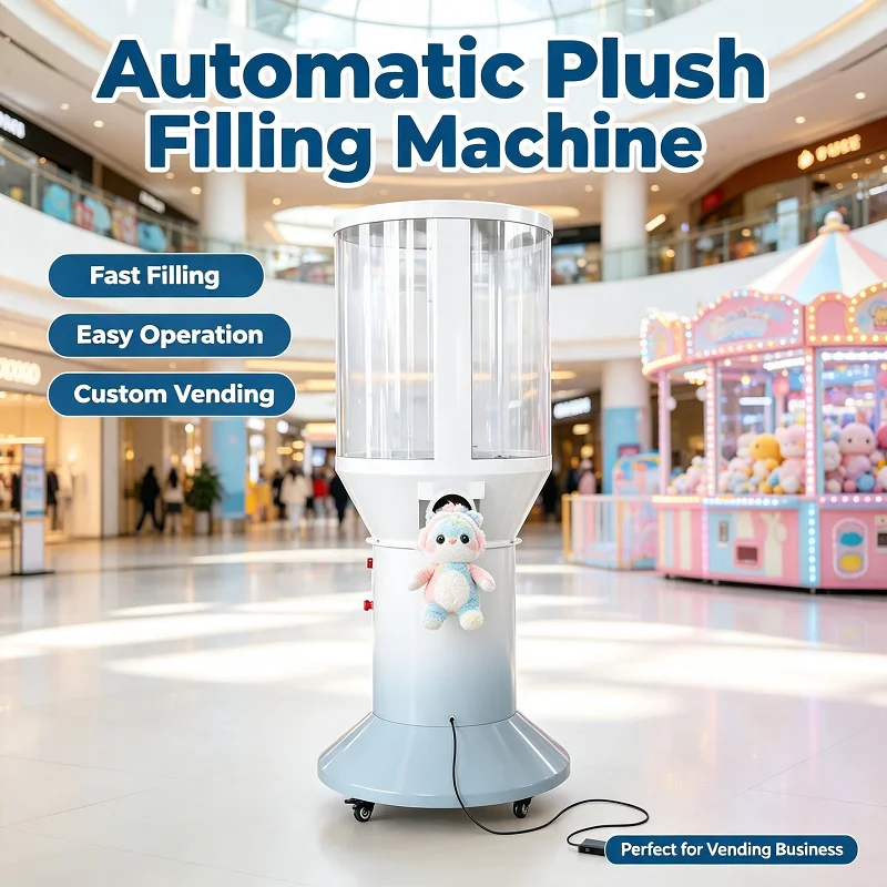 Automatic Plush Toy Cotton Vending Filler Machine Self-Service Stuffed Animal for Arcade Center Shop